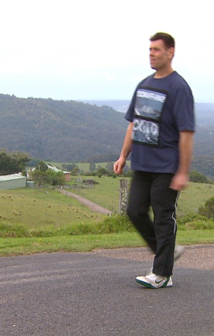 Jordan walking at Little Forest after his weight loss