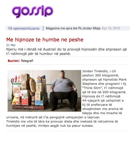 Gossip article about Jordan and Mark