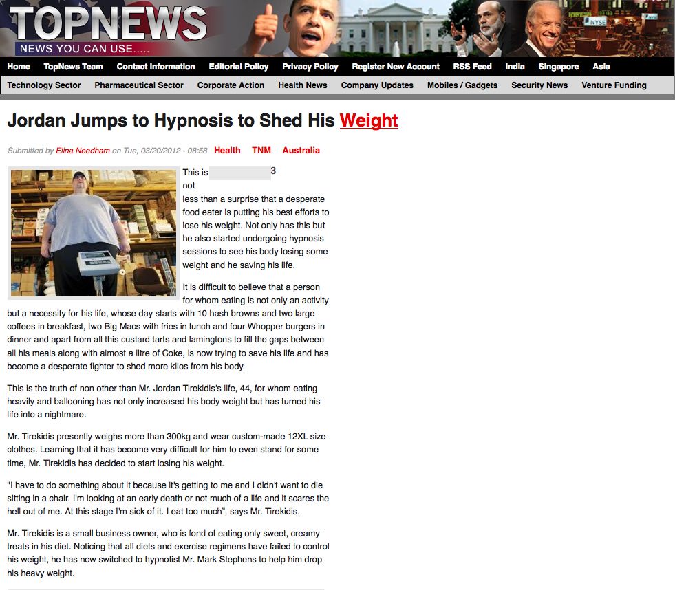 TopNews article about Jordan and Mark